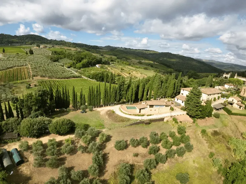 Vista panoramica del casale